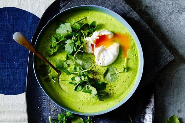 Watercress, lemongrass and egg soup