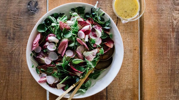 Watercress, radicchio, and radish salad