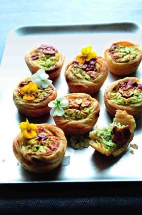 Watercress, ricotta and Parmesan tarts