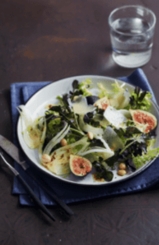 Watercress salad with fig and Manchego