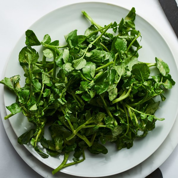 Watercress salad with mustard dressing