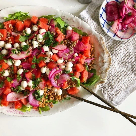 Watermelon & mozzarella grain salad