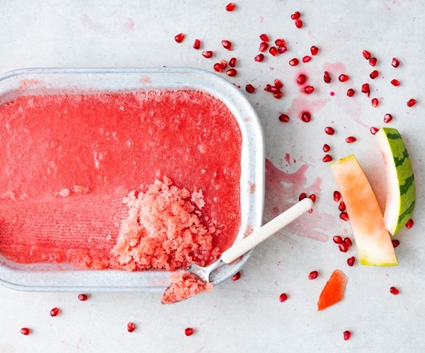 Watermelon & pomegranate granita