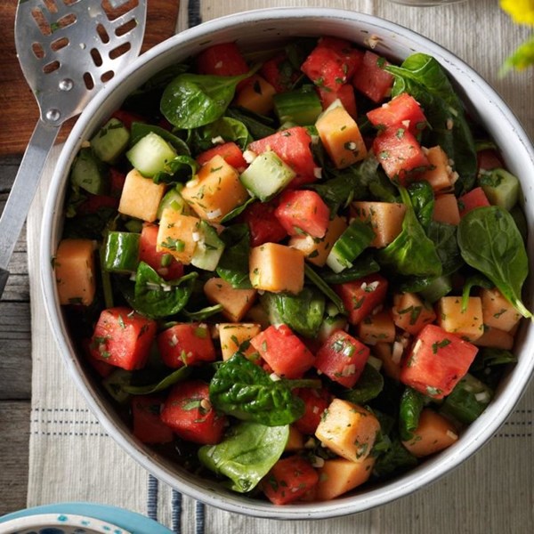 Watermelon & spinach salad