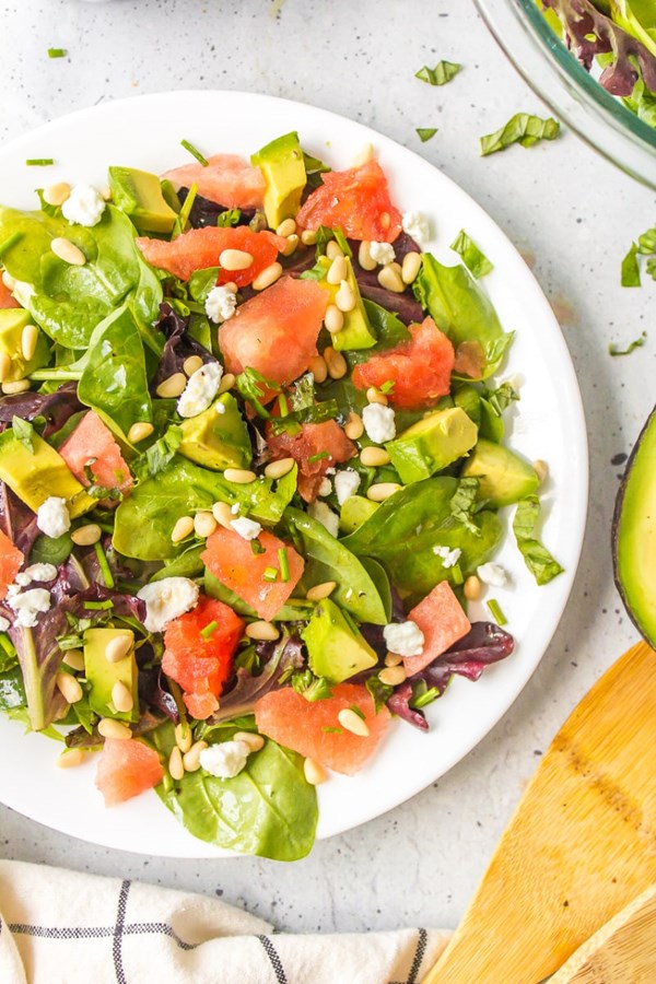 Watermelon and avocado salad