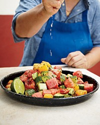 Watermelon and charred-tomato salad