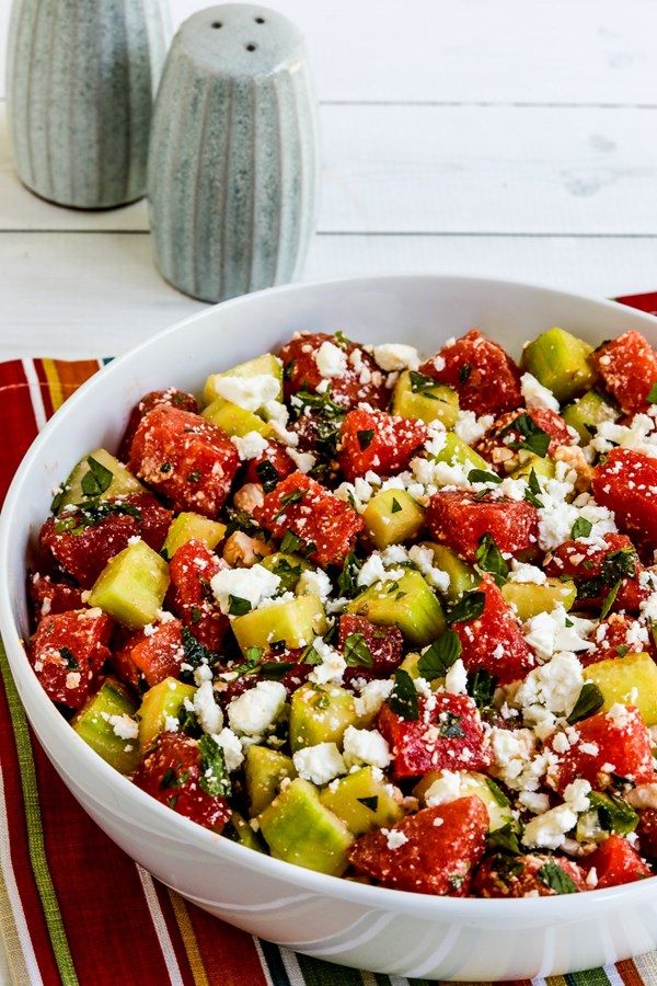 Watermelon and cucumber salad