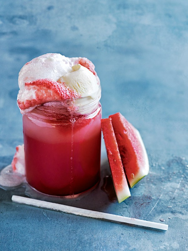 Watermelon and grapefruit float