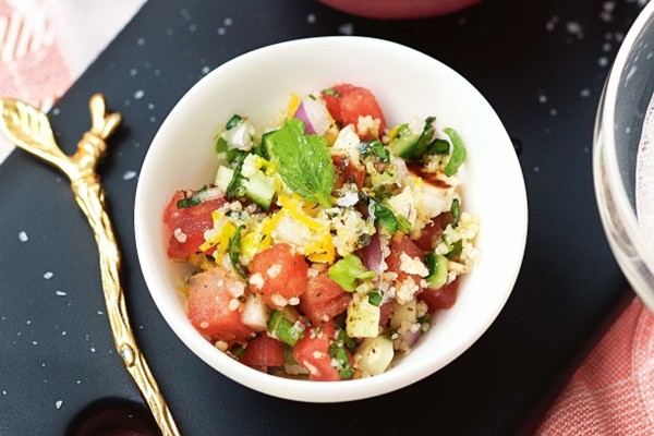 Watermelon and haloumi tabbouleh
