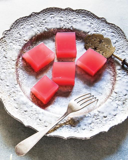 Watermelon and rose gelatin