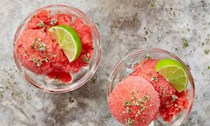 Watermelon and strawberry granita