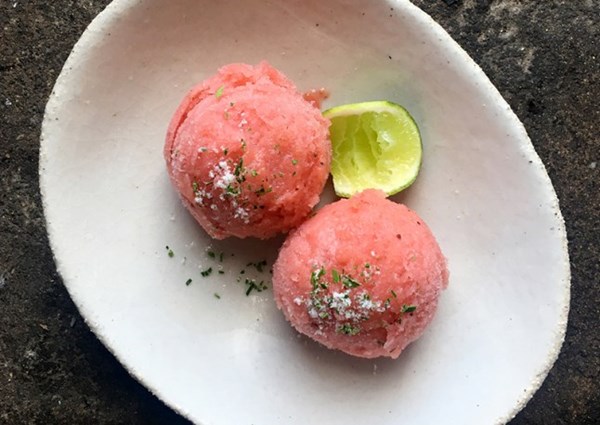 Watermelon and strawberry granita