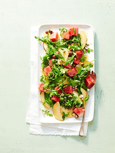 Watermelon-arugula salad