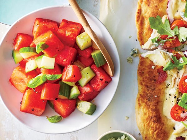 Watermelon-basil salad