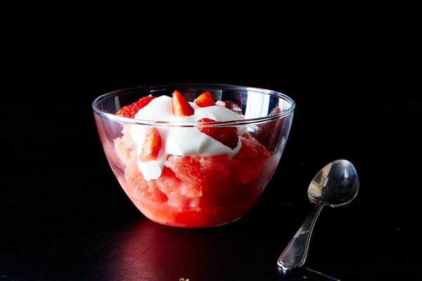 Watermelon campari granita