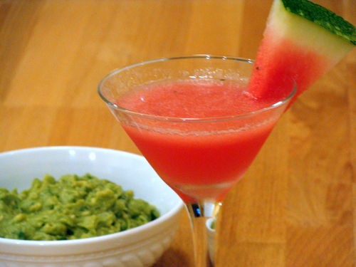 Watermelon cilantro margaritas