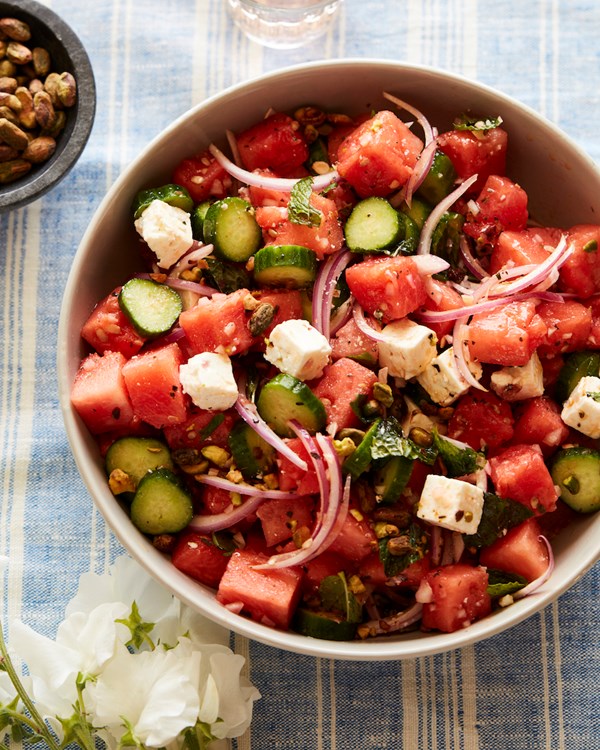 Watermelon cucumber salad
