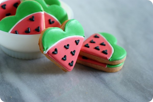 Watermelon cut-out cookies