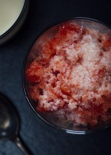 Watermelon-elderflower granita