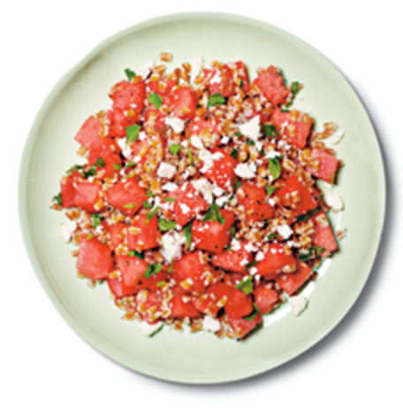Watermelon farro salad
