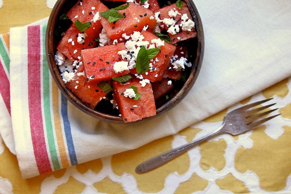 Watermelon, feta & mint salad