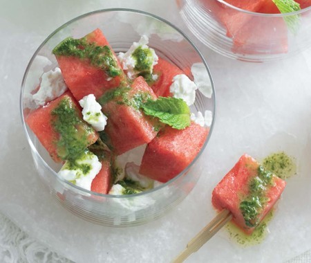 Watermelon, feta and mint salad