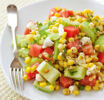 Watermelon-feta fresh corn salad