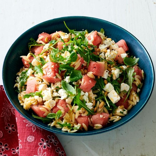 Watermelon-feta orzo salad