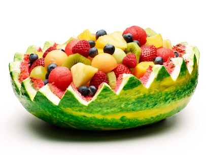 Watermelon fruit basket cake