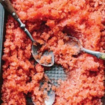 Watermelon granita with chile and lime