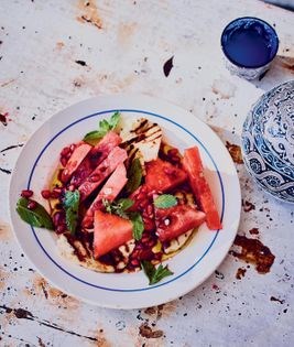 Watermelon, halloumi, and mint salad (Summer salad)