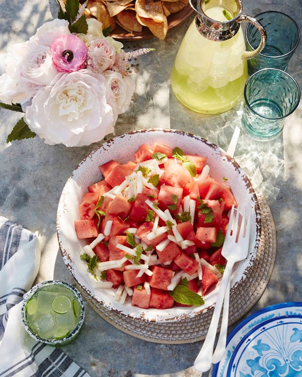 Watermelon jicama salad