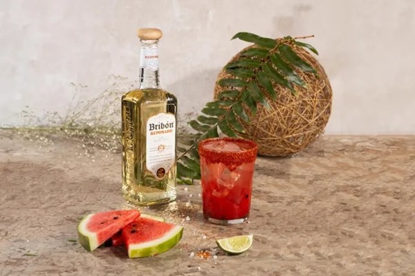 Watermelon margarita with Bribón reposado
