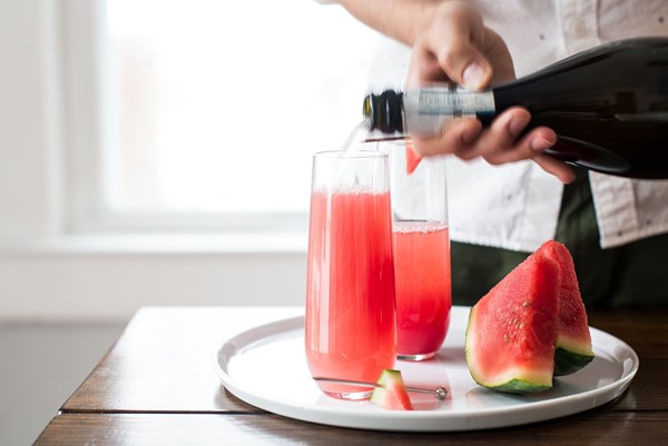 Watermelon mimosas