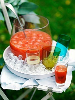 Watermelon, orange and rhubarb punch