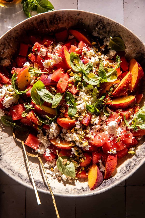 Watermelon peach salad