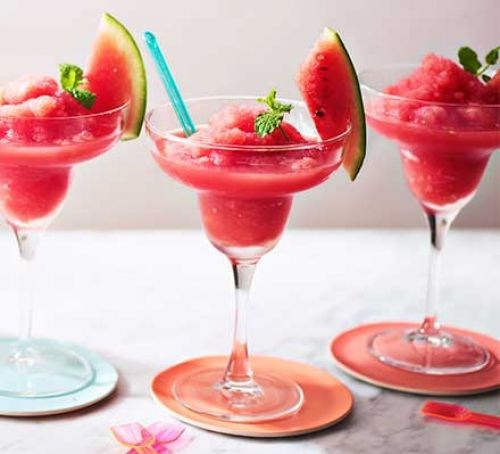 Watermelon Prosecco sorbet slushies