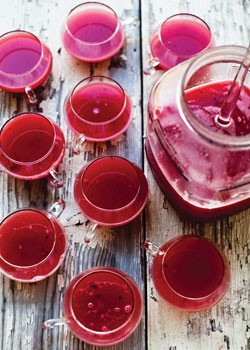 Watermelon punch with fresh lime and mint