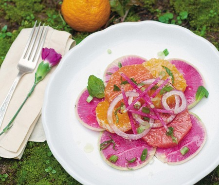 Watermelon radish salad
