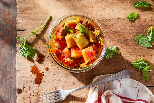 Watermelon rind kimchi