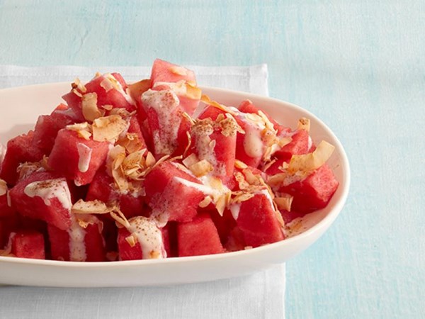 Watermelon salad with coconut