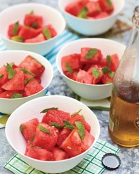 Watermelon salad with mint and lime