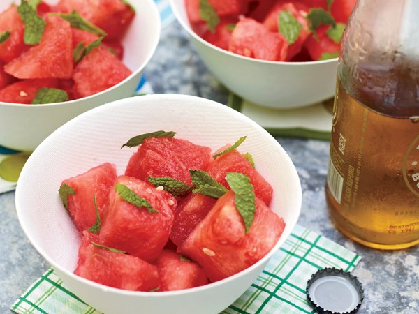 Watermelon salad with mint and lime