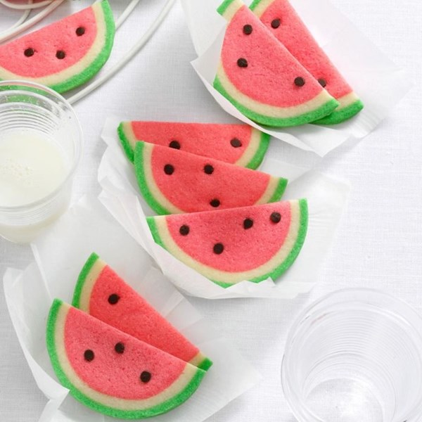Watermelon slice cookies