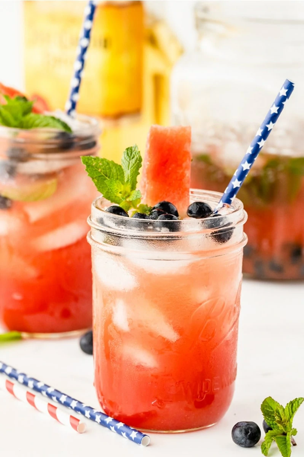 Watermelon-tequila cocktails