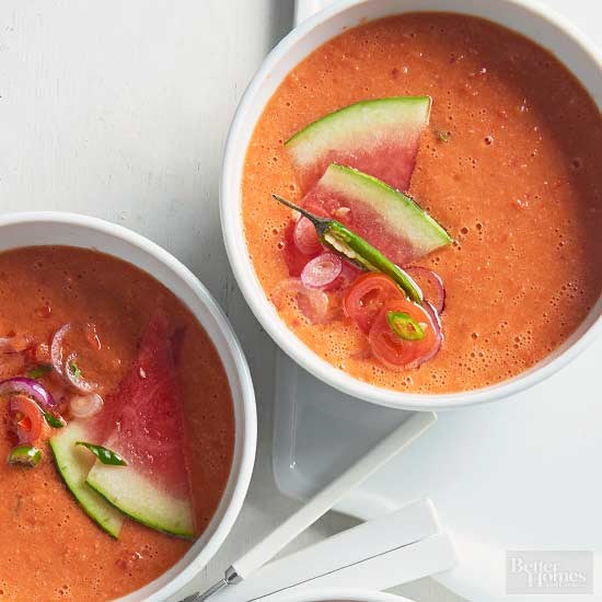Watermelon tomato gazpacho