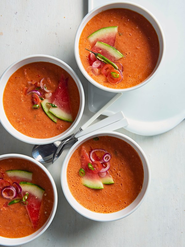 Watermelon-tomato gazpacho 
