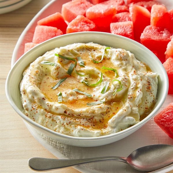 Watermelon with Key lime cream cheese dip