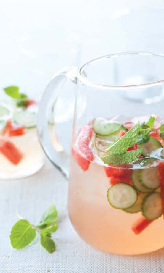 Watermeloon, mint, and cider vinegar tonic (Sekanjabin)