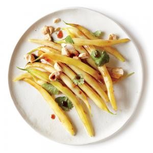 Wax beans with Sriracha, peanuts, and cilantro